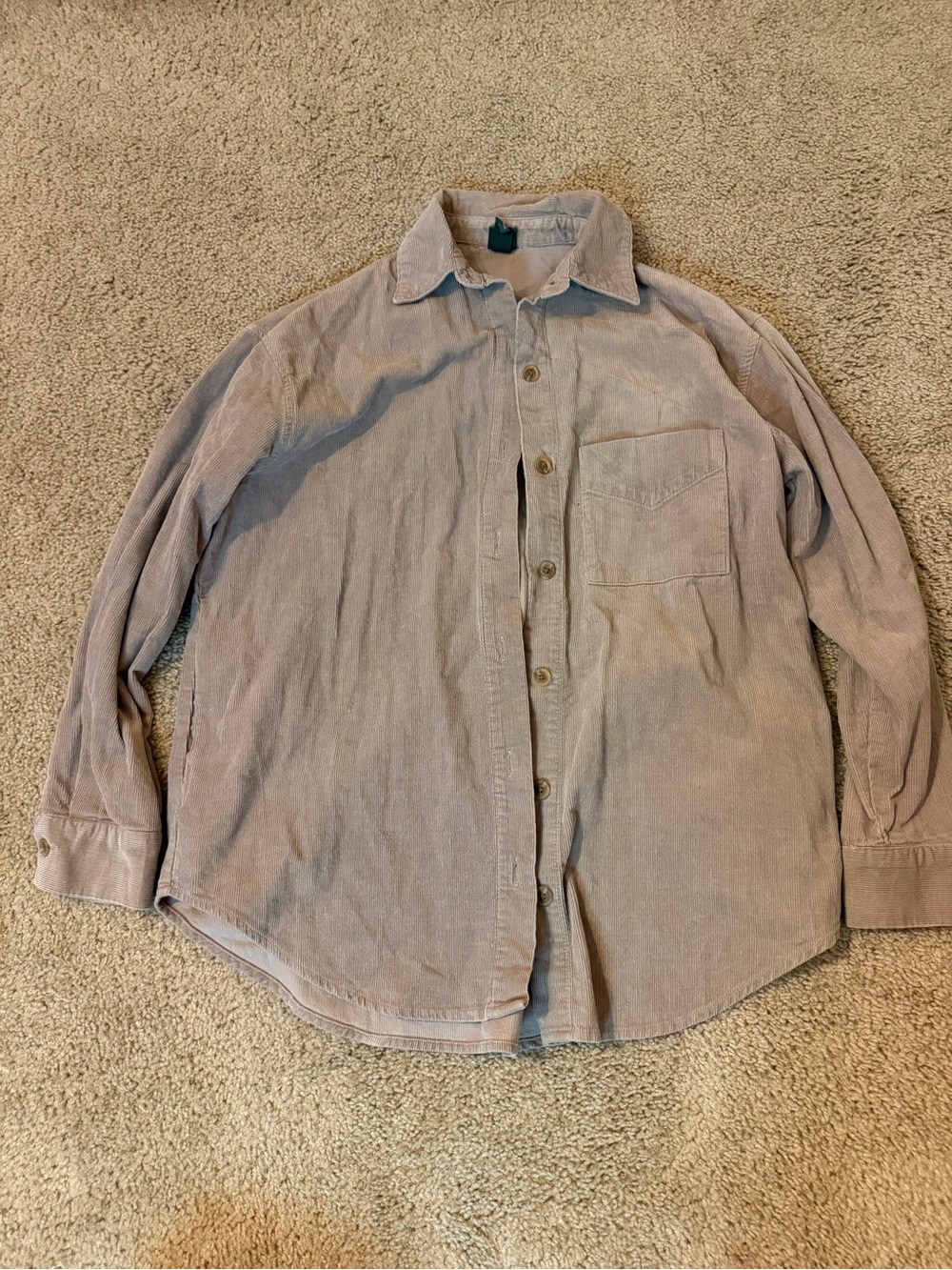 wild fable Women's Corduroy Button-Up Shirt - Light Taupe